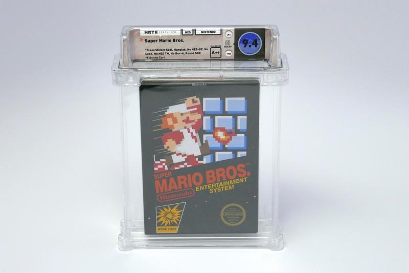 Super Mario Bros. Sells Record Breaking 140 000 USD dollars auction first edition video game 9 4 nintendo entertainment system wata games 1985 cardboard hangtabs